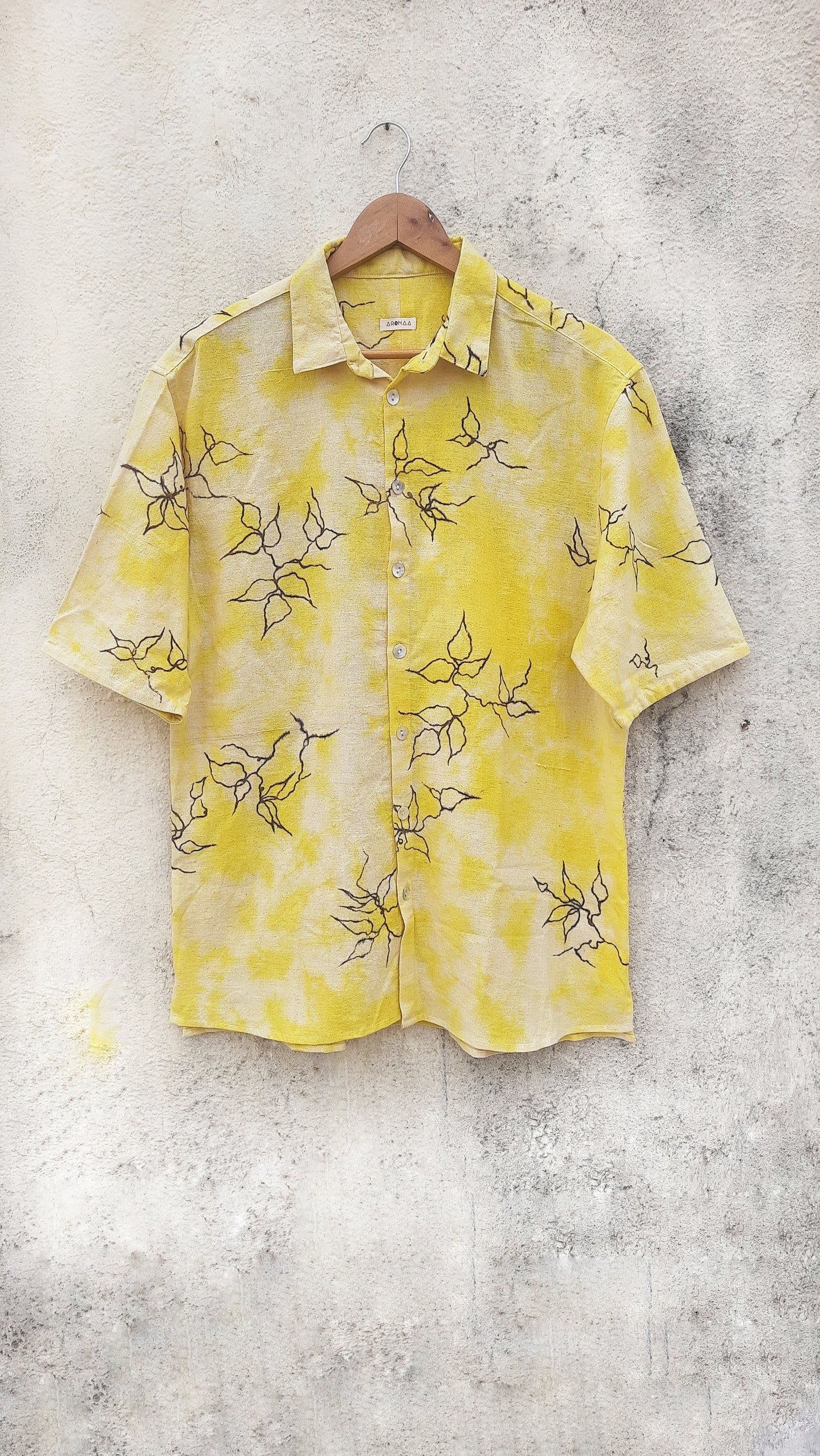 YELLOW HAND-PAINTED SHIRT