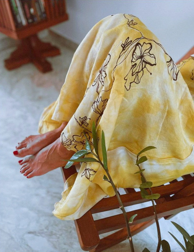 FLEUR TIE DYE HAND PAINTED DRESS