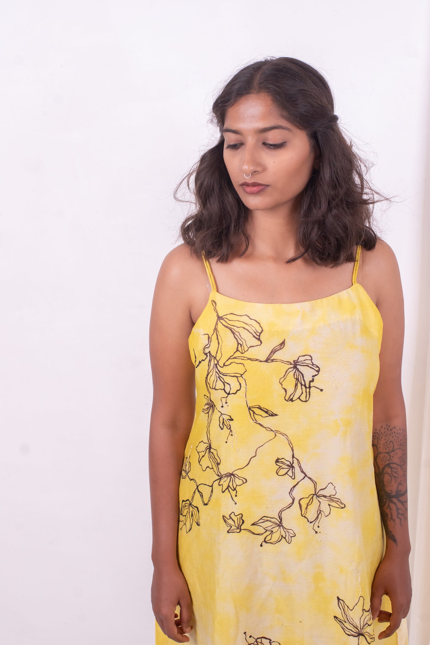 FLEUR TIE DYE HAND PAINTED DRESS