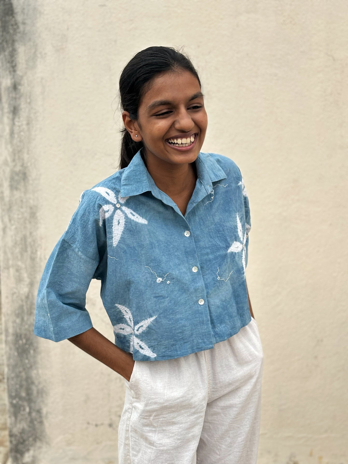 INDIGO SHIBORI SHIRT