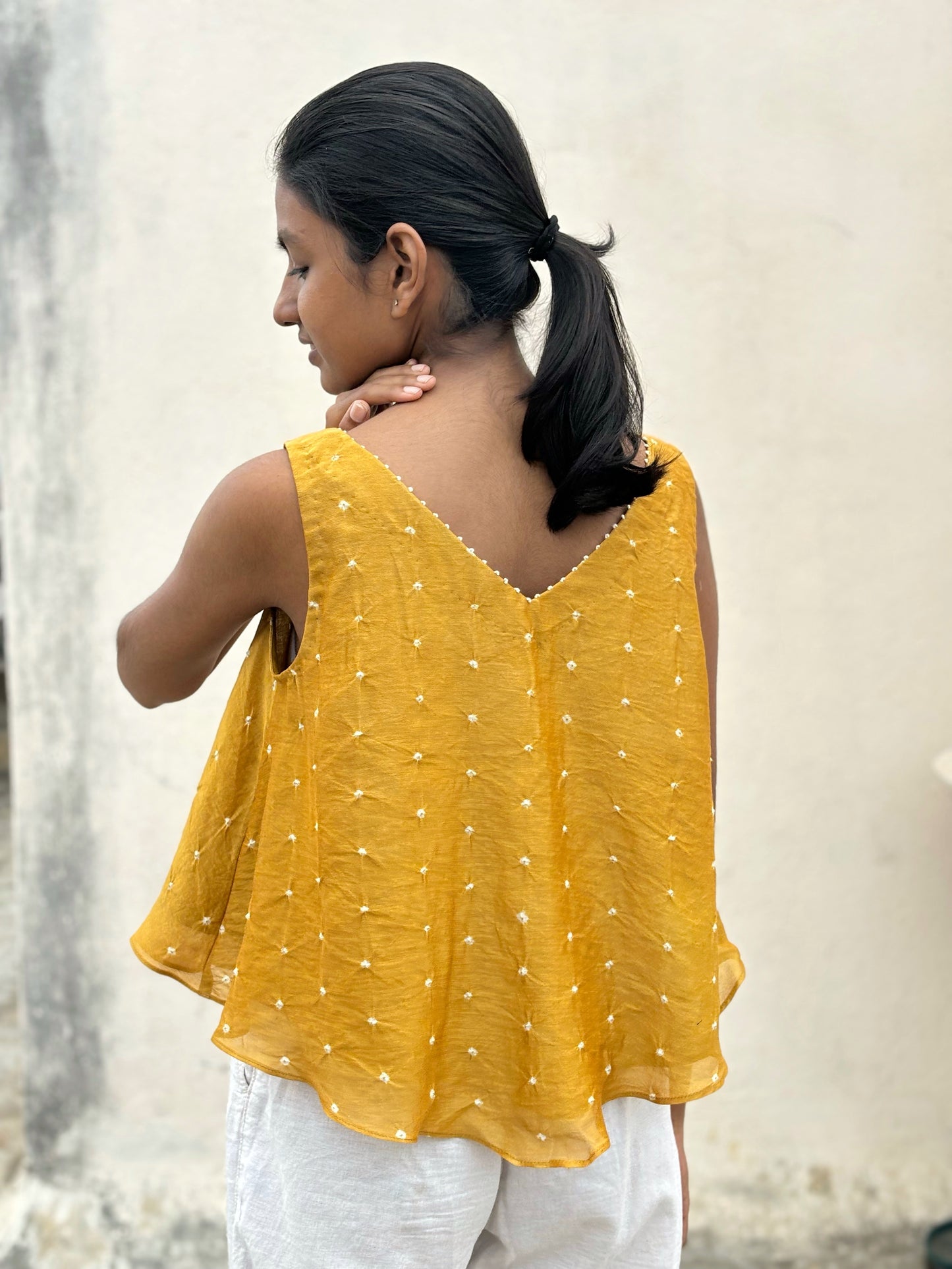 MUSTARD YELLOW SUNGUDI TOP