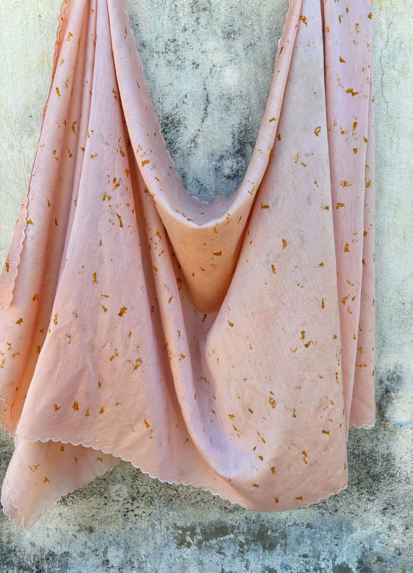 PEACH ECO PRINT SAREE
