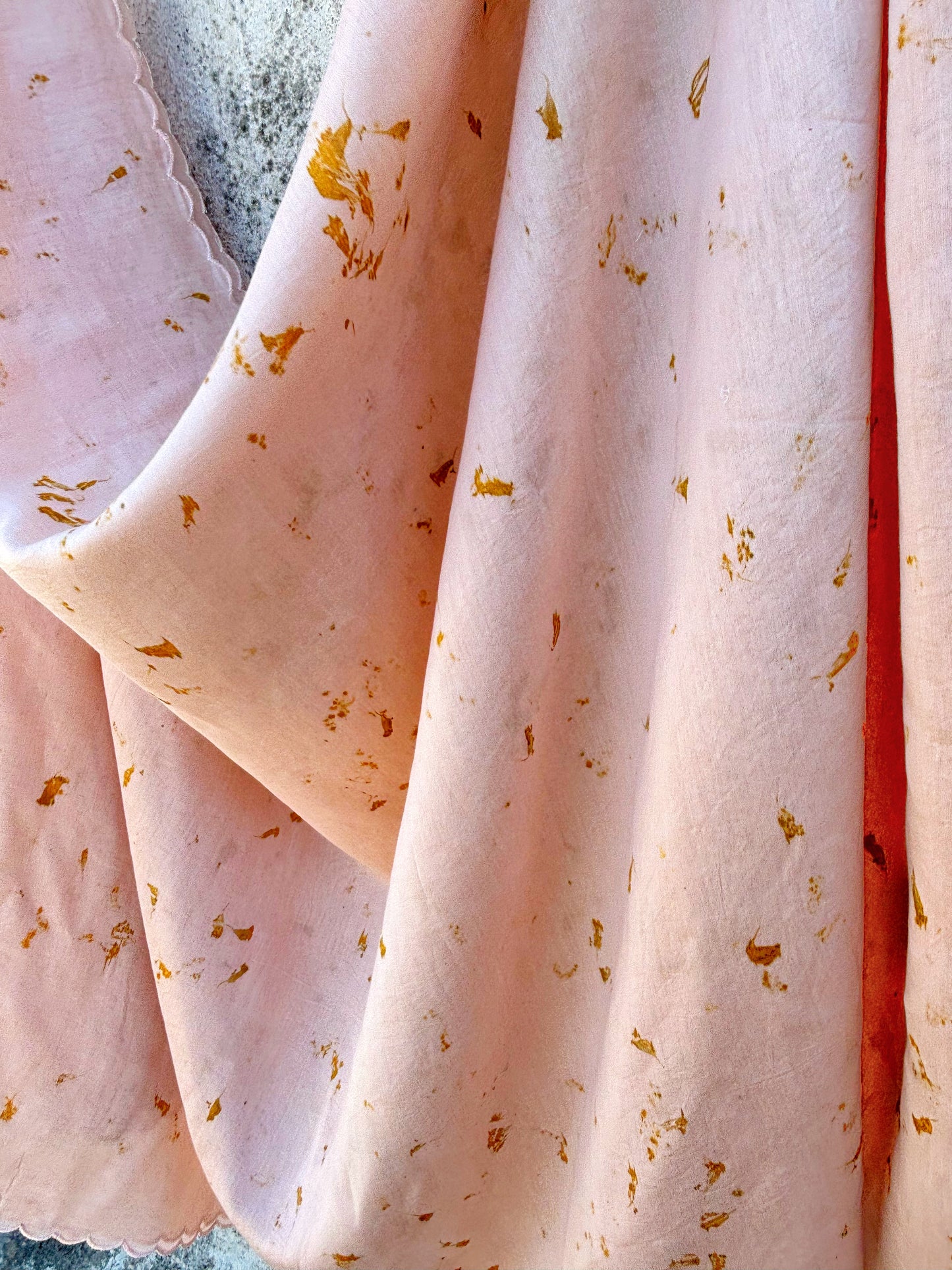 PEACH ECO PRINT SAREE