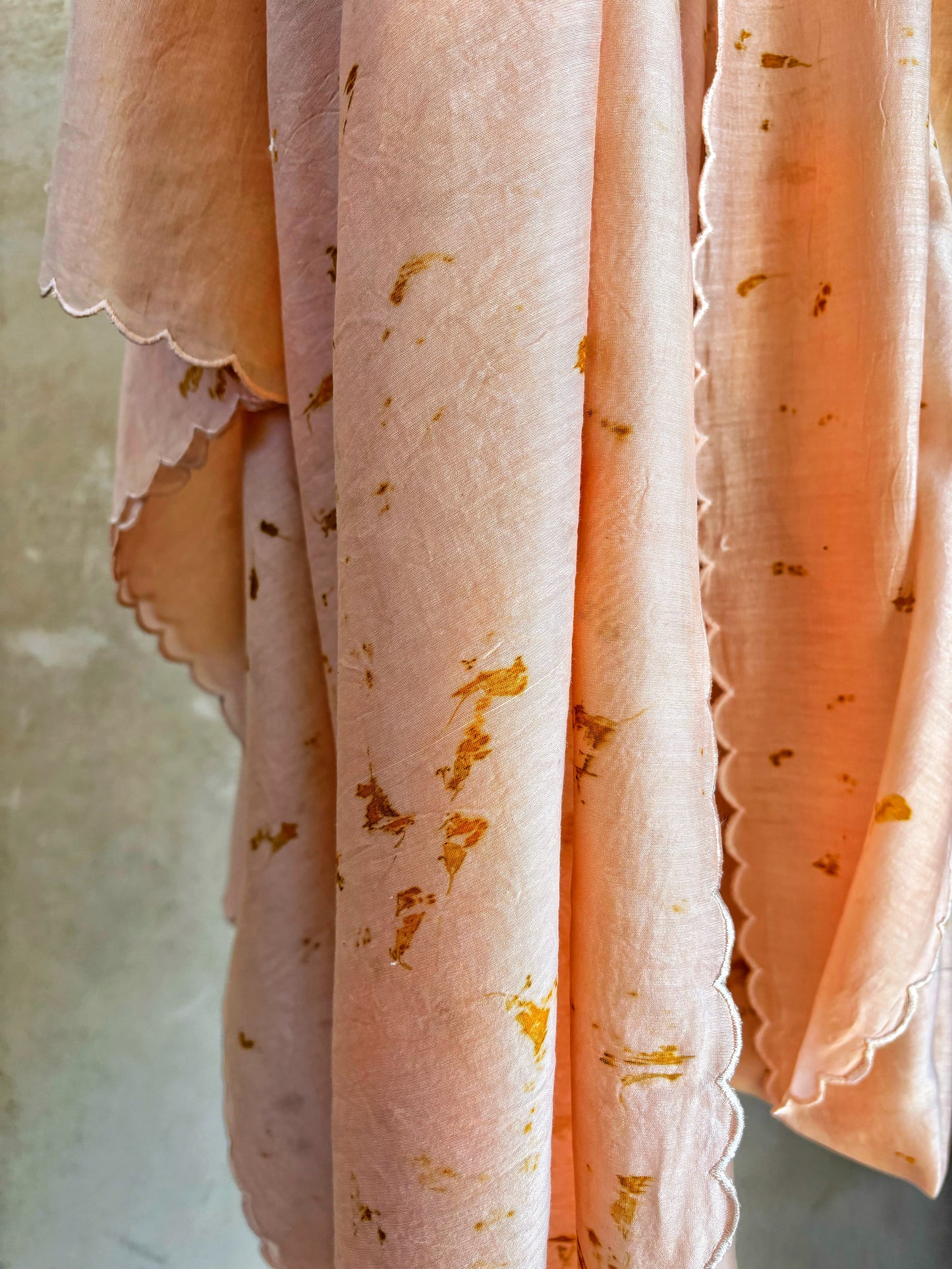 PEACH ECO PRINT SAREE