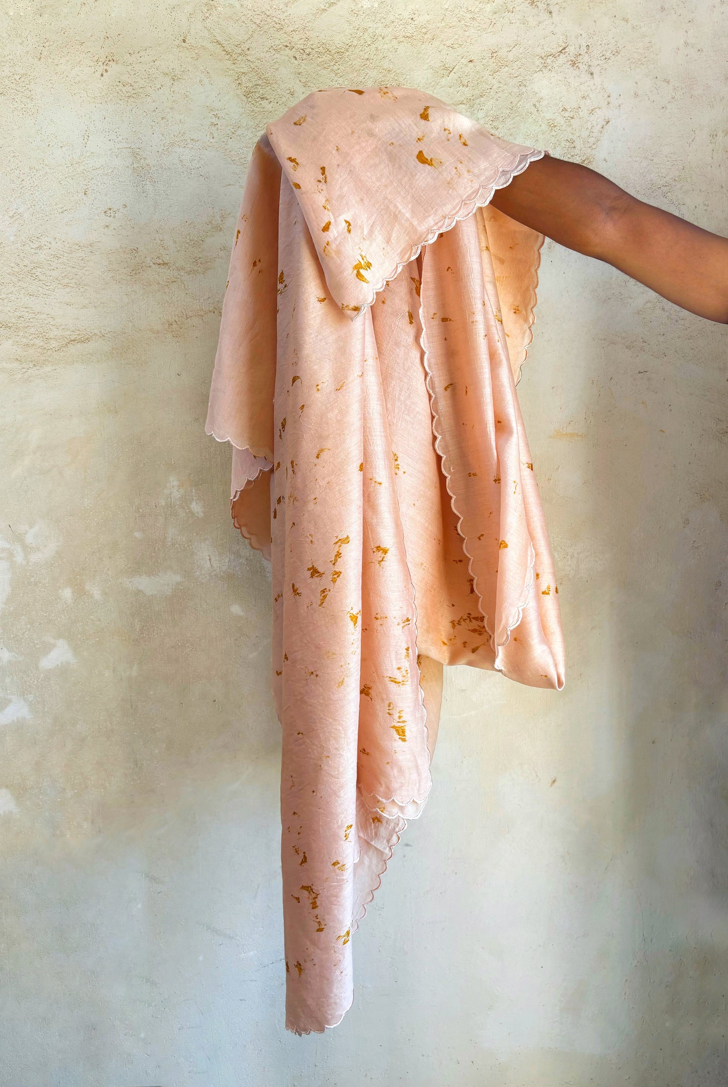 PEACH ECO PRINT SAREE