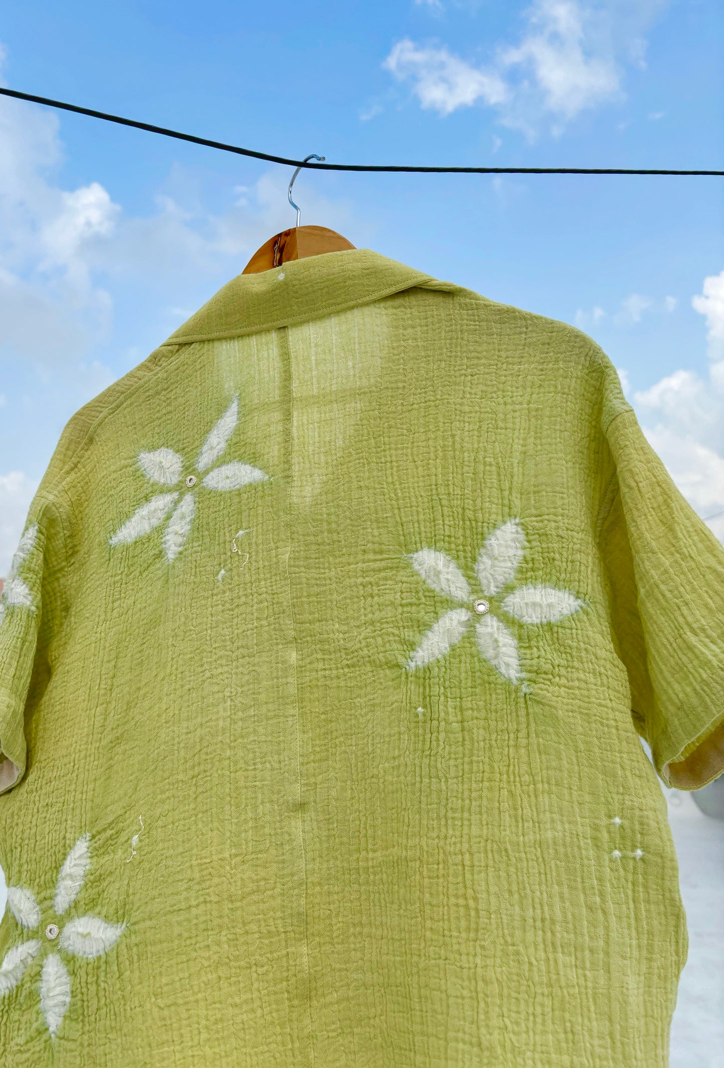 SAGE GREEN SHIBORI SHIRT