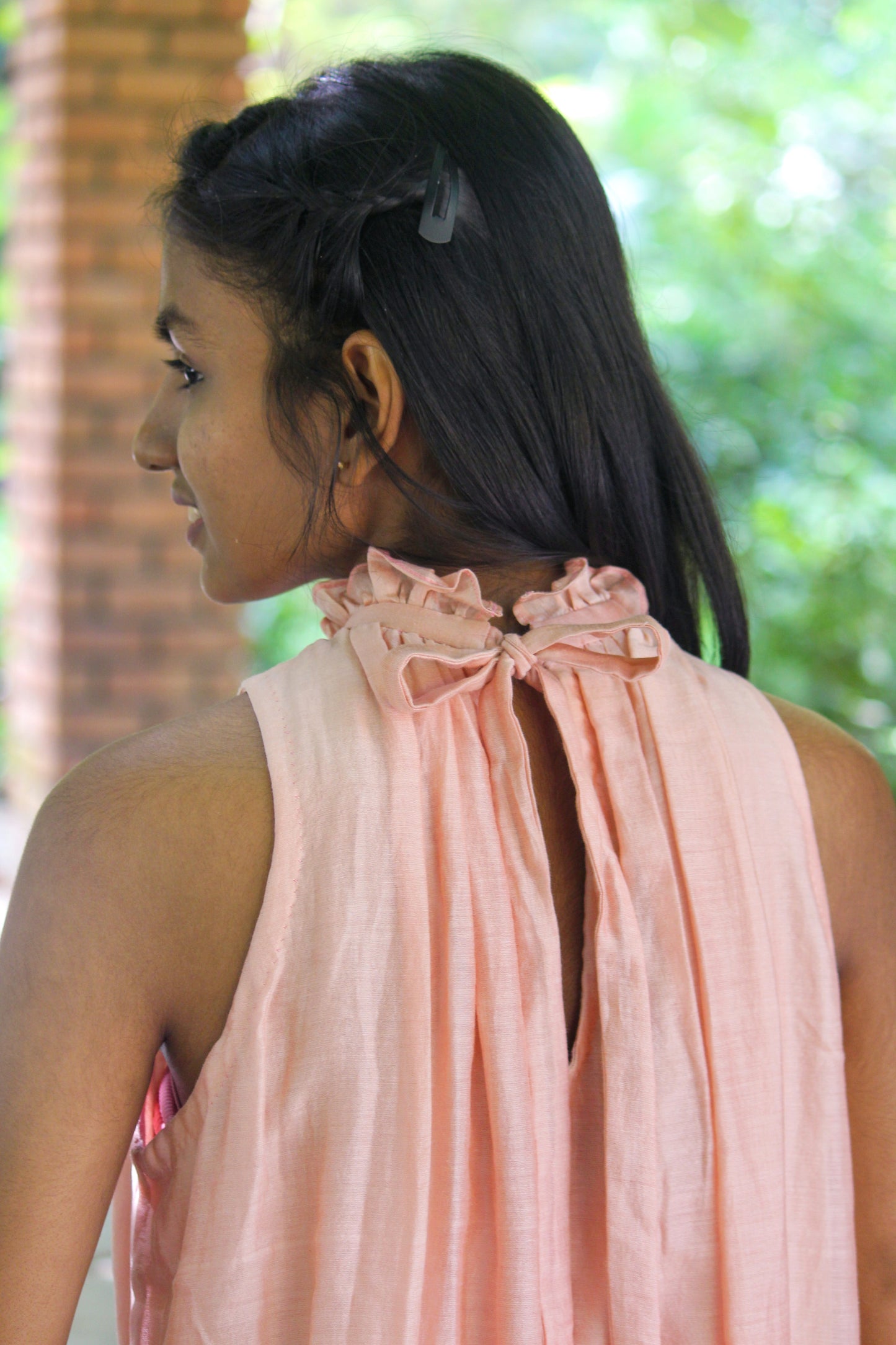 MADDER DRESS WITH MINIMAL EMBROIDERY