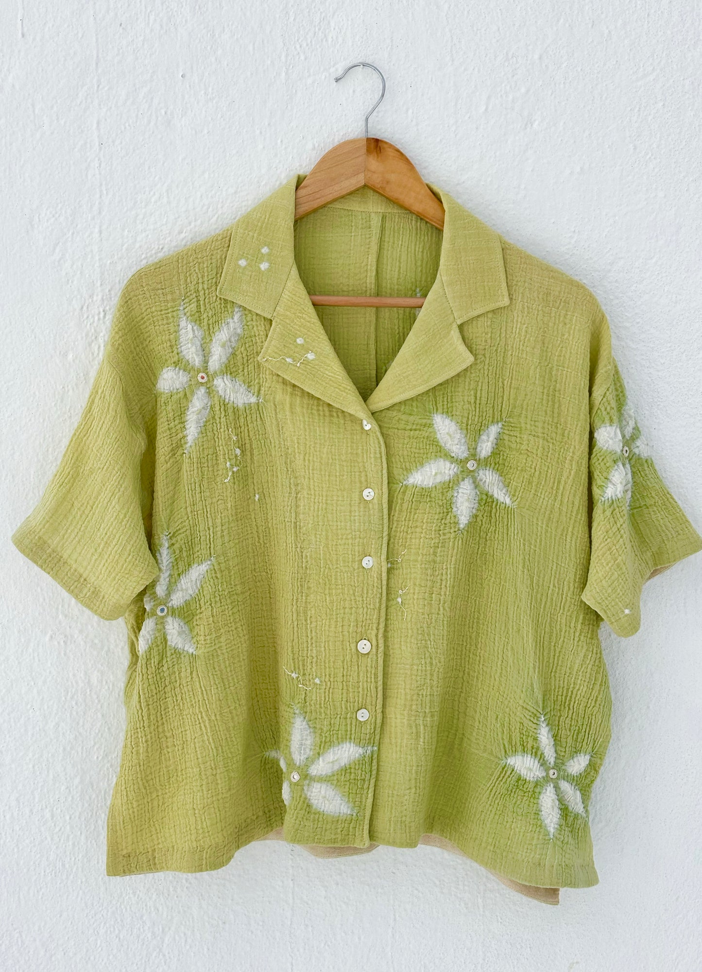 SAGE GREEN SHIBORI SHIRT