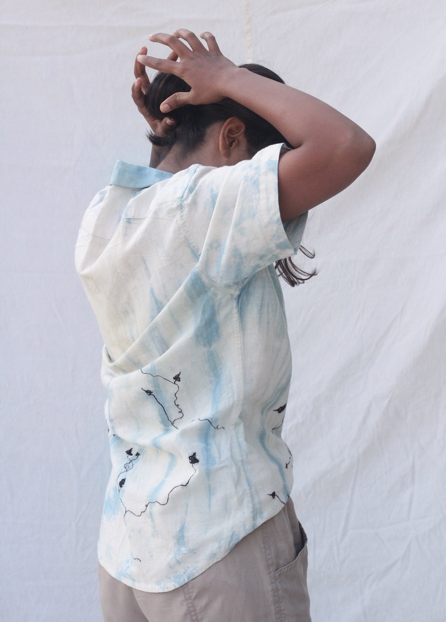 TEAL “HAND-PAINTED” SHIRT