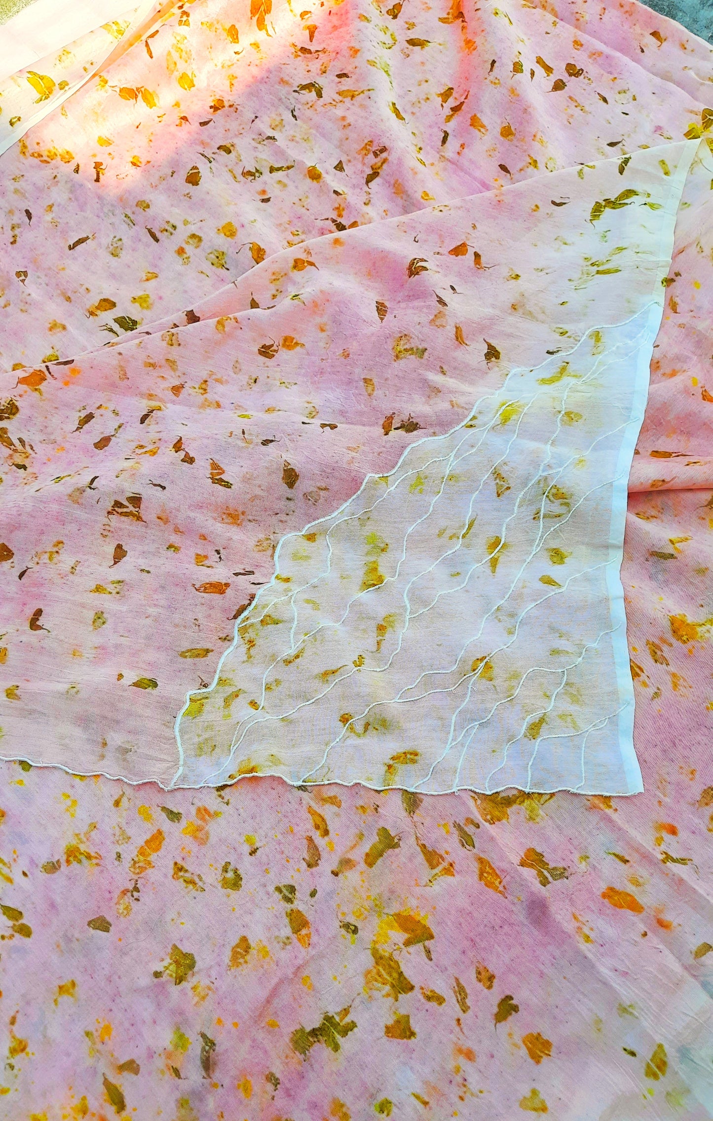 MULTICOLOUR ECO PRINTED SAREE