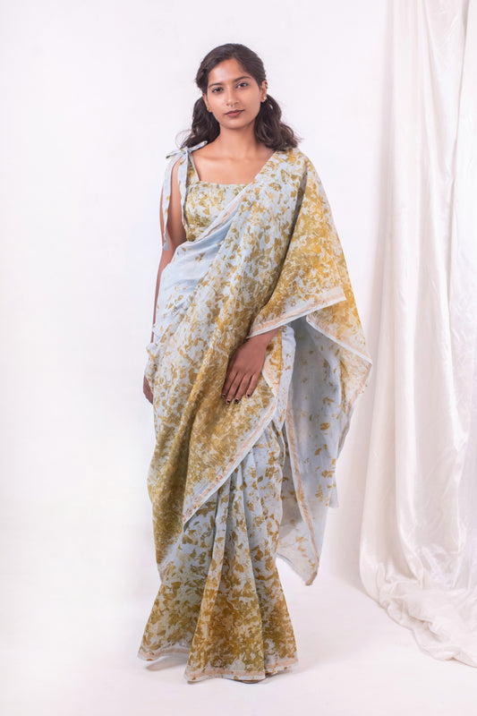 INDIGO FLOWER SAREE