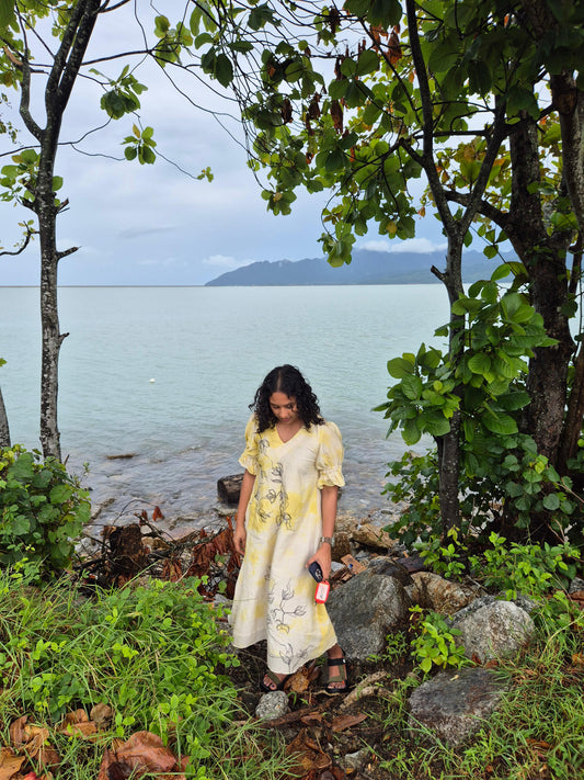 MELLOW YELLOW HAND-PAINTED DRESS