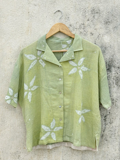 SAGE GREEN SHIBORI SHIRT