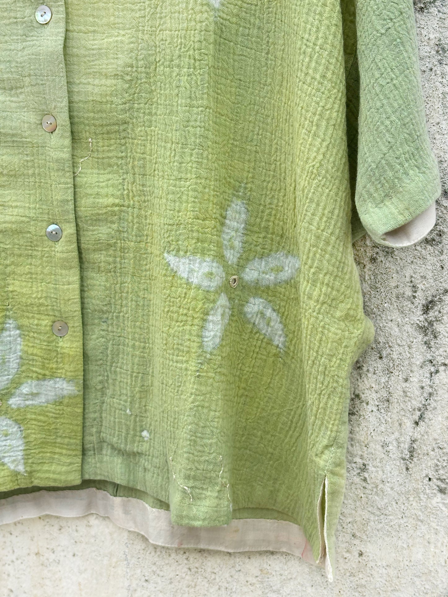 SAGE GREEN SHIBORI SHIRT