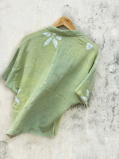 SAGE GREEN SHIBORI SHIRT