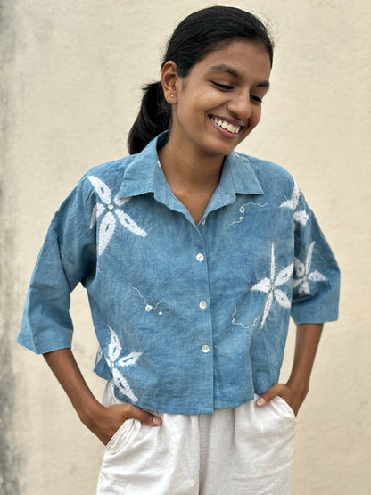 INDIGO SHIBORI SHIRT