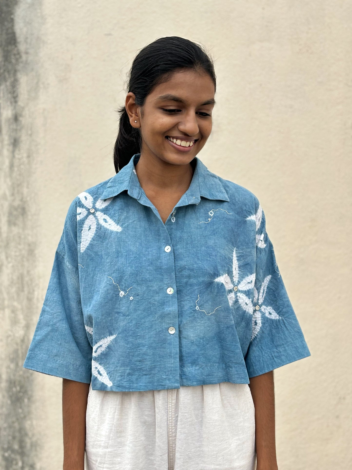 INDIGO SHIBORI SHIRT