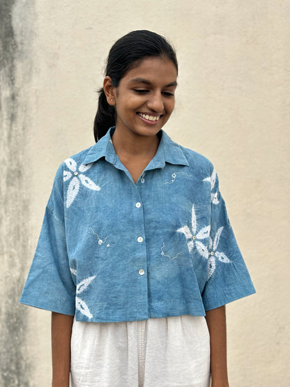 INDIGO SHIBORI SHIRT