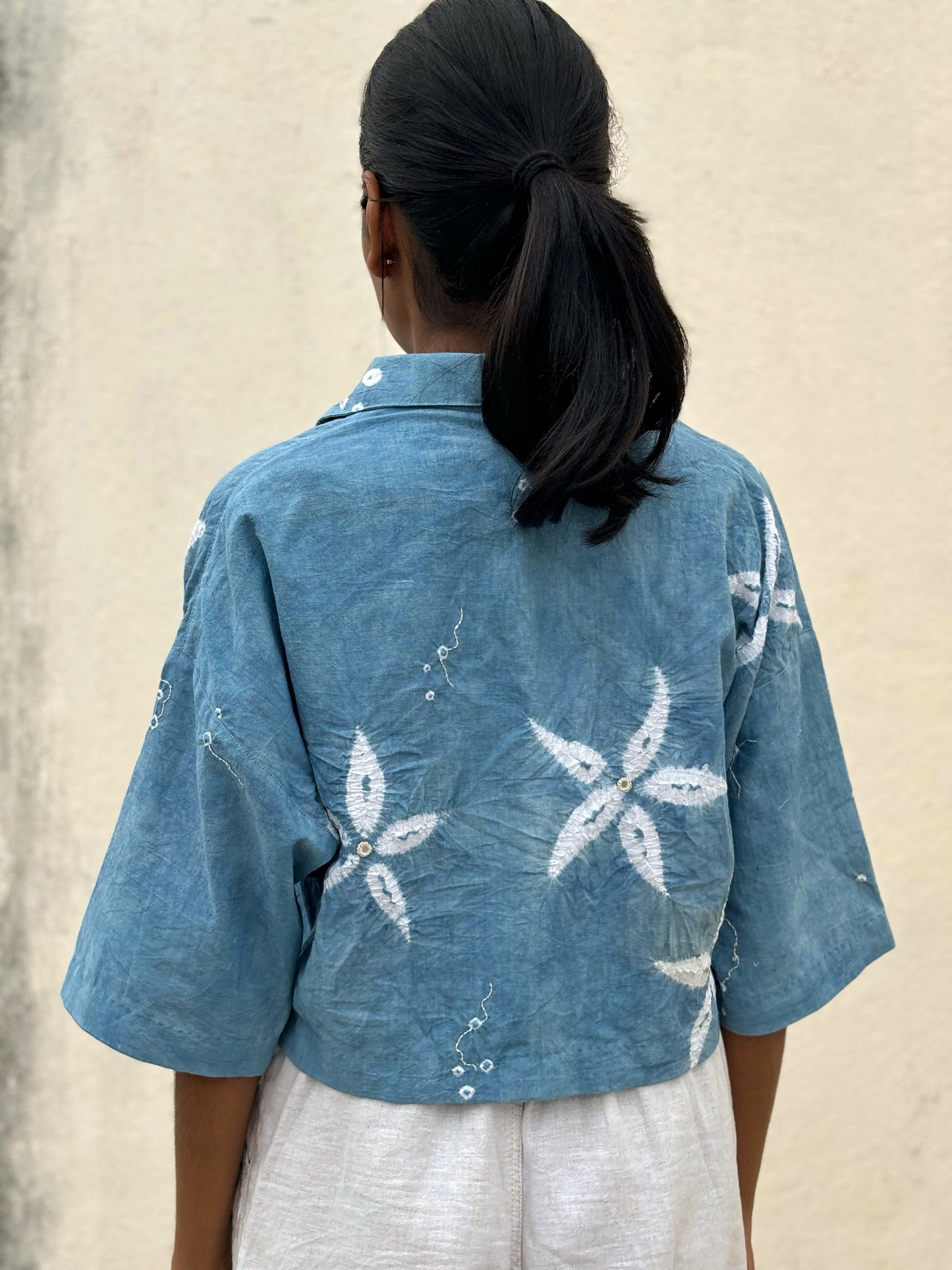 INDIGO SHIBORI SHIRT