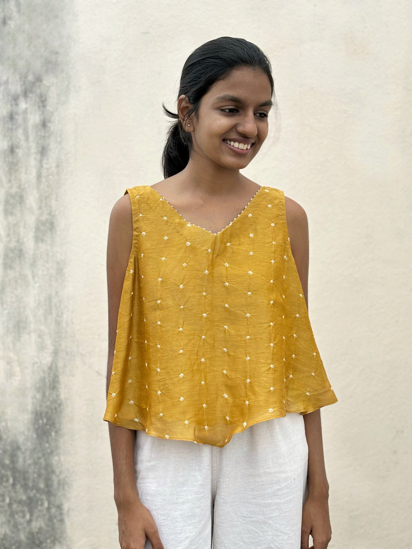 MUSTARD YELLOW SUNGUDI TOP