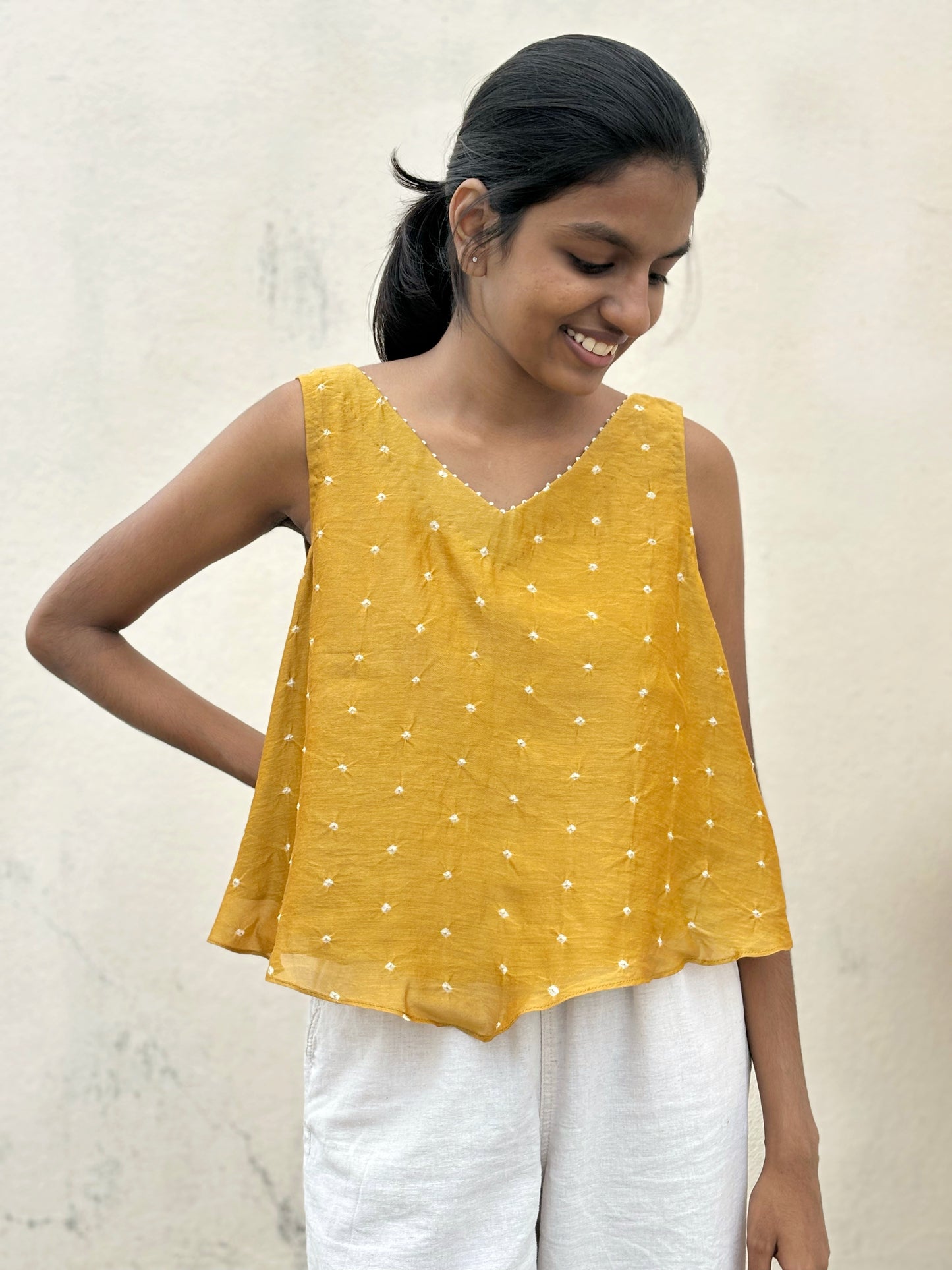 MUSTARD YELLOW SUNGUDI TOP