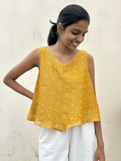 MUSTARD YELLOW SUNGUDI TOP