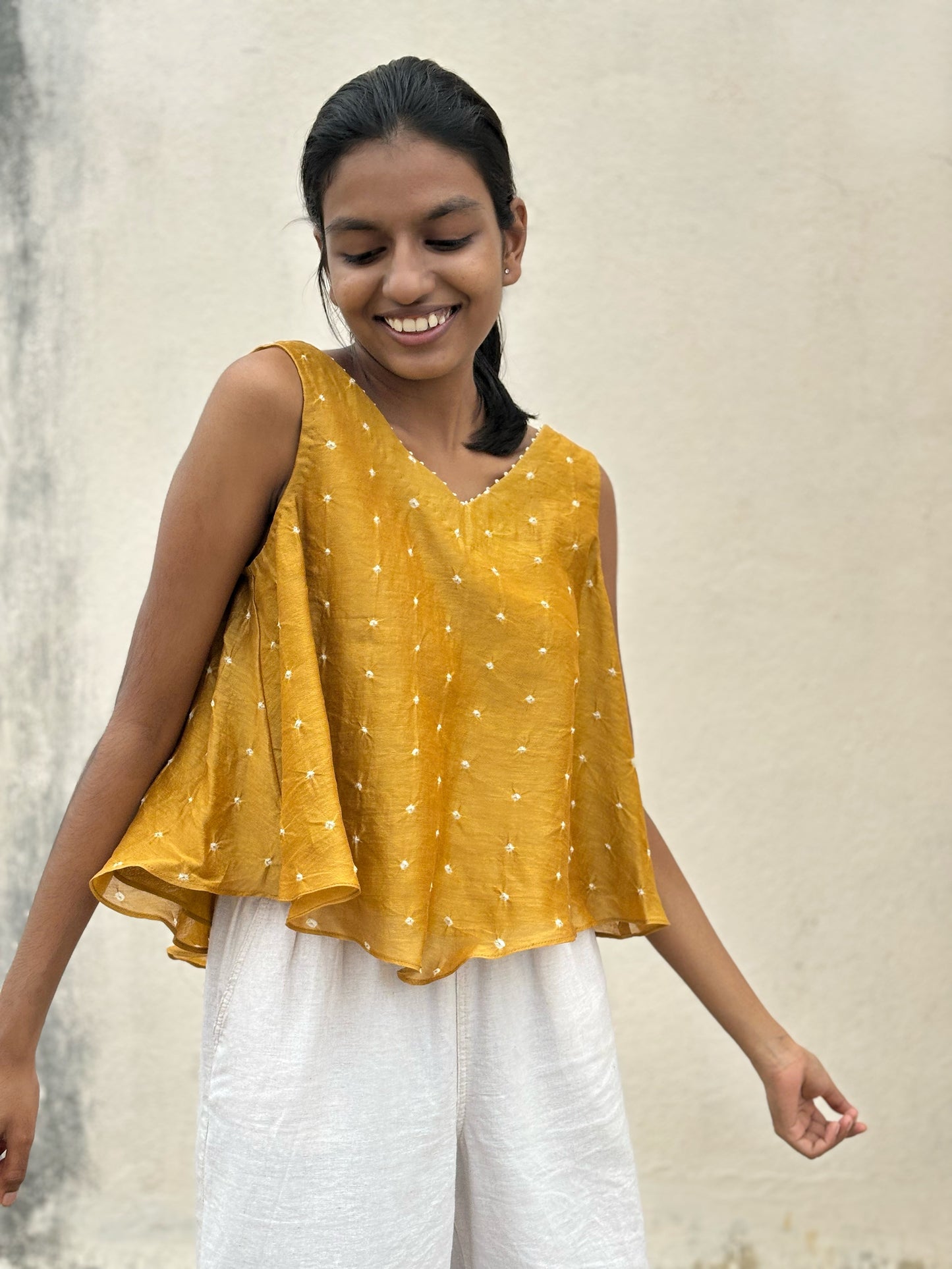 MUSTARD YELLOW SUNGUDI TOP
