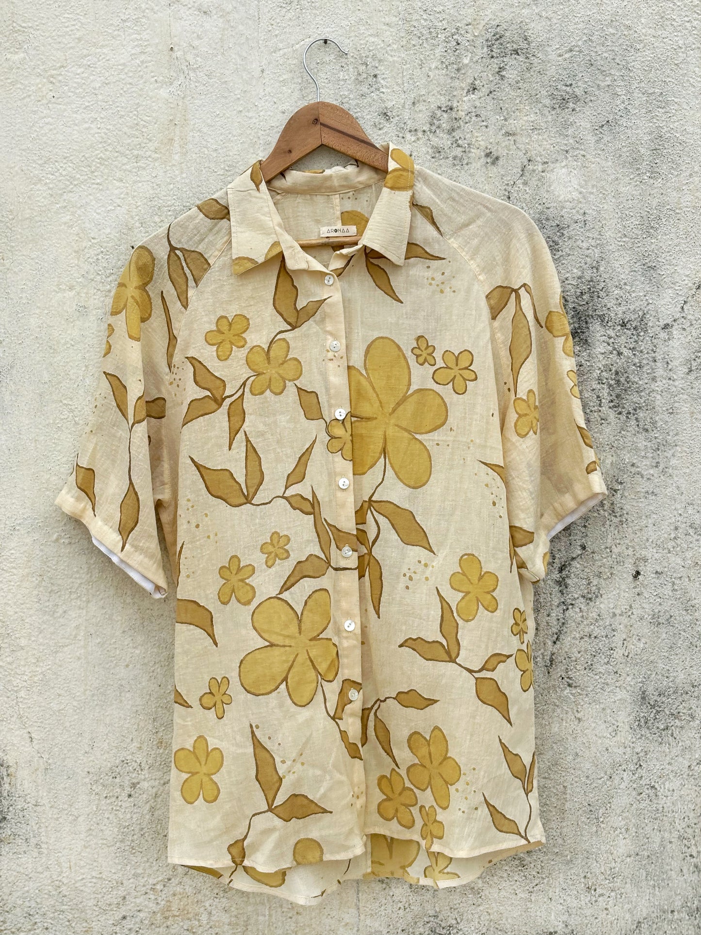 HAND PAINTED  FLORAL SHIRT