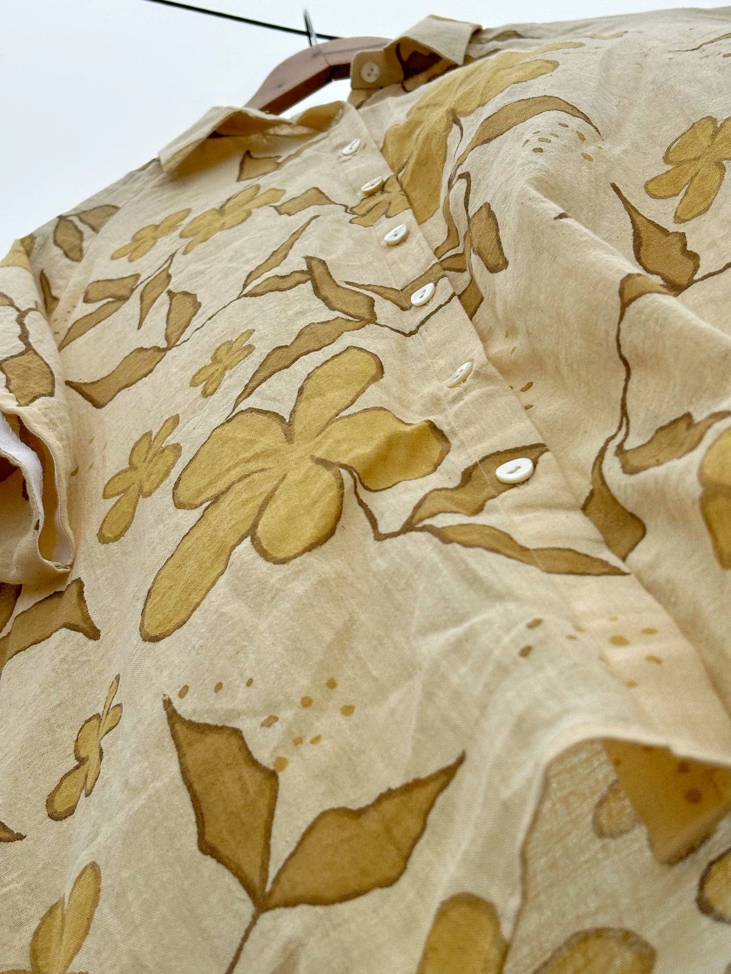 HAND PAINTED  FLORAL SHIRT
