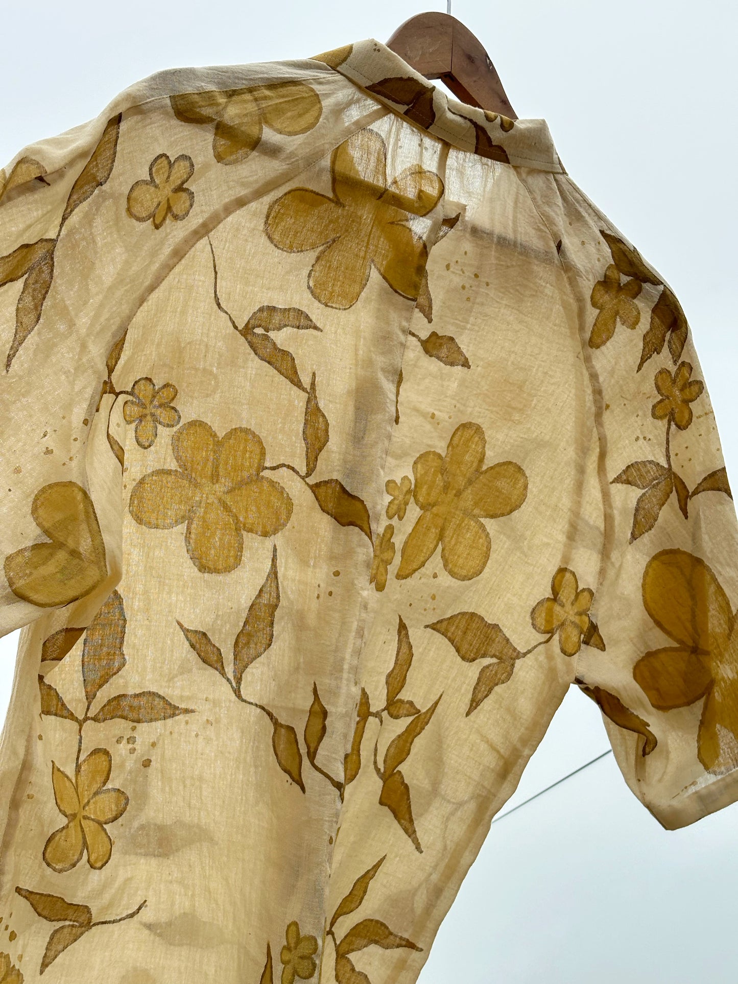HAND PAINTED  FLORAL SHIRT