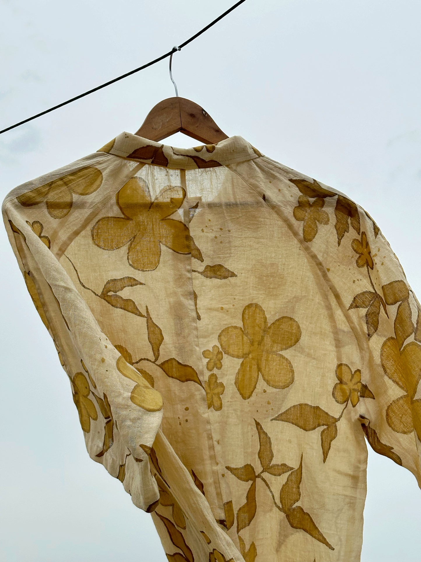 HAND PAINTED  FLORAL SHIRT