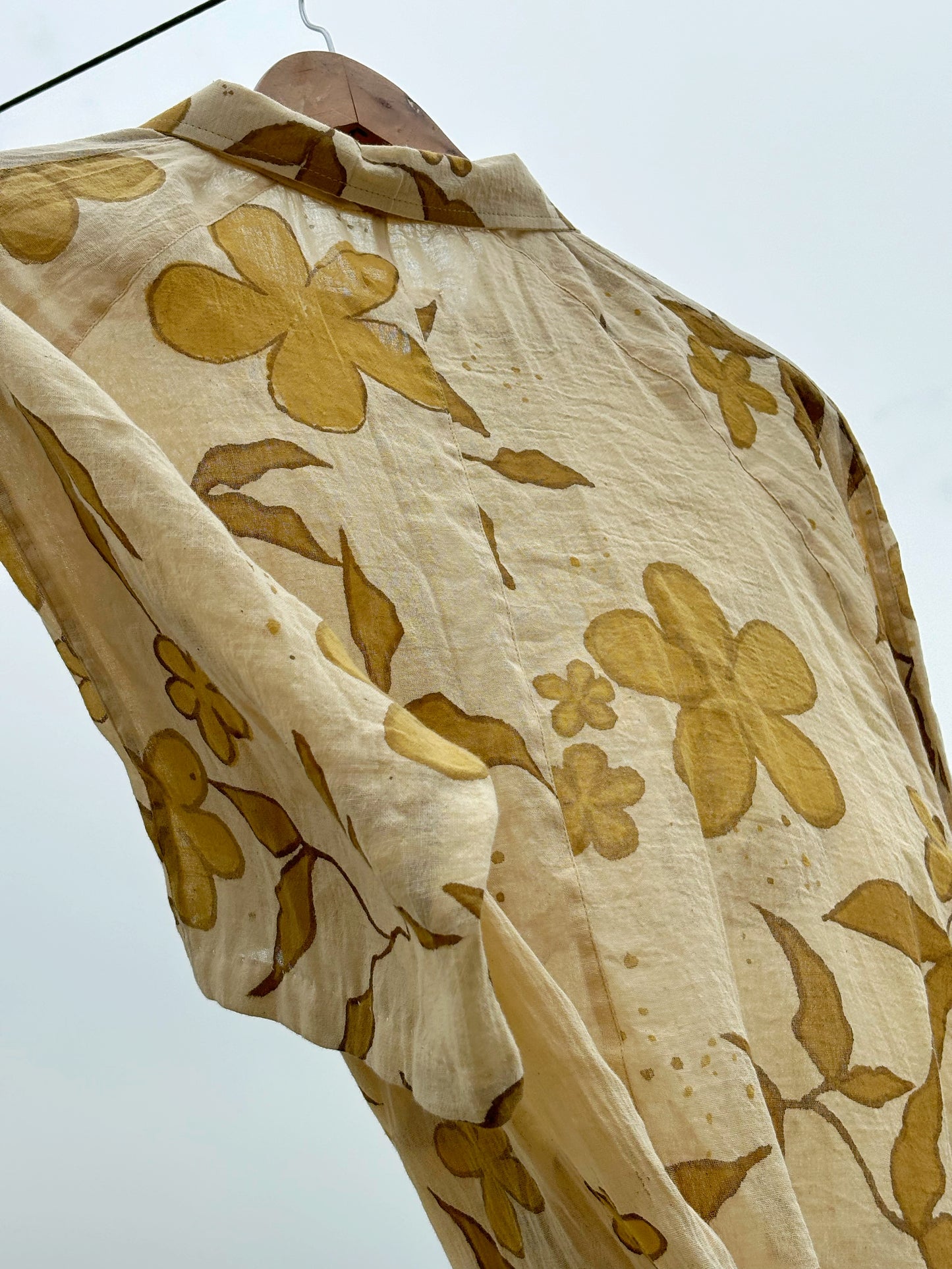 HAND PAINTED  FLORAL SHIRT