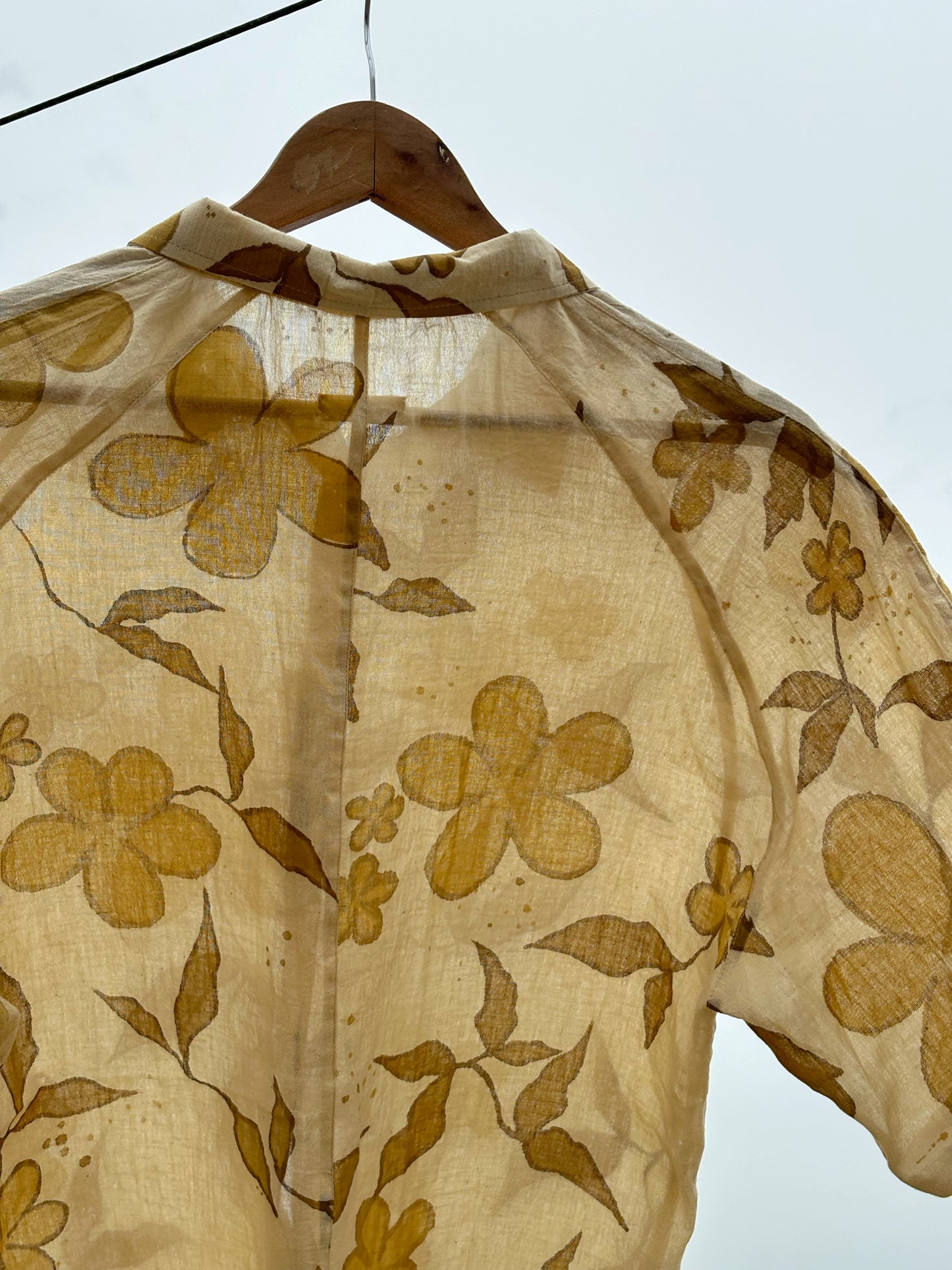 HAND PAINTED  FLORAL SHIRT
