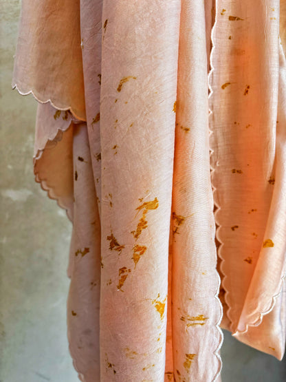 PEACH ECO PRINT SAREE