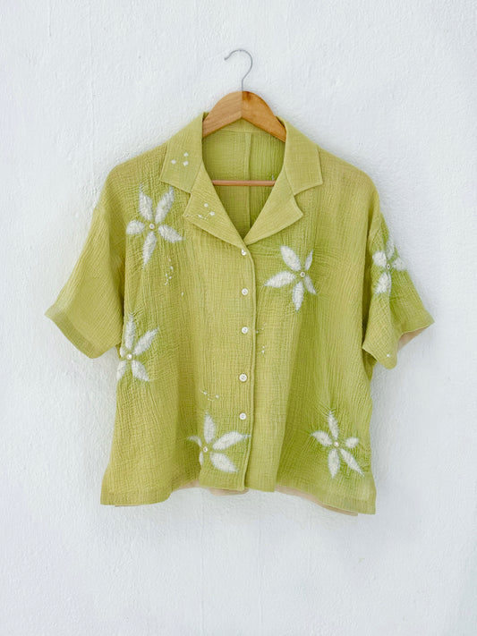 SAGE GREEN SHIBORI SHIRT