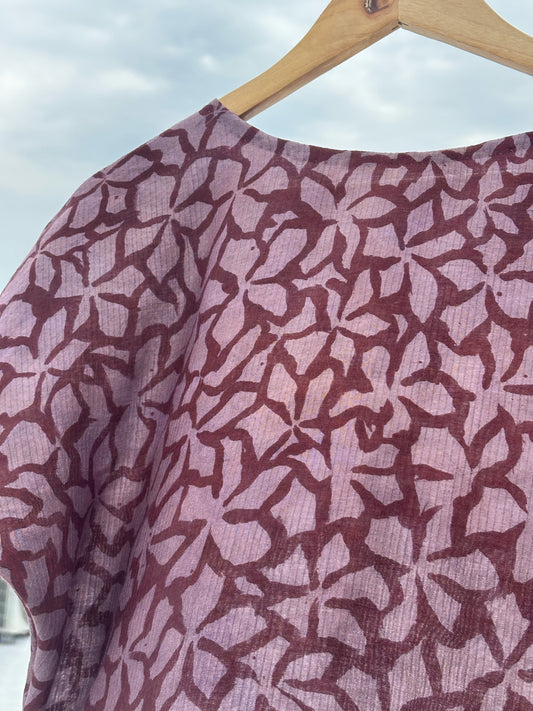 HAND PAINTED COTTON SILK TOP