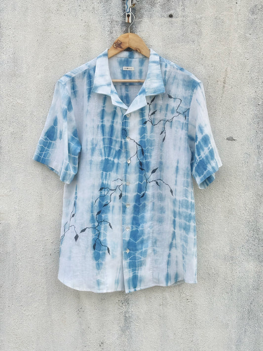 INDIGO HAND PAINTED SHIRT