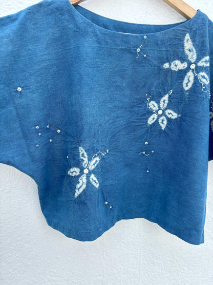 INDIGO KIMONO TOP