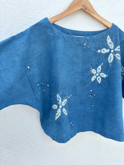 INDIGO KIMONO TOP