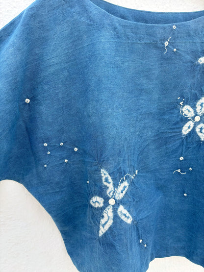 INDIGO KIMONO TOP