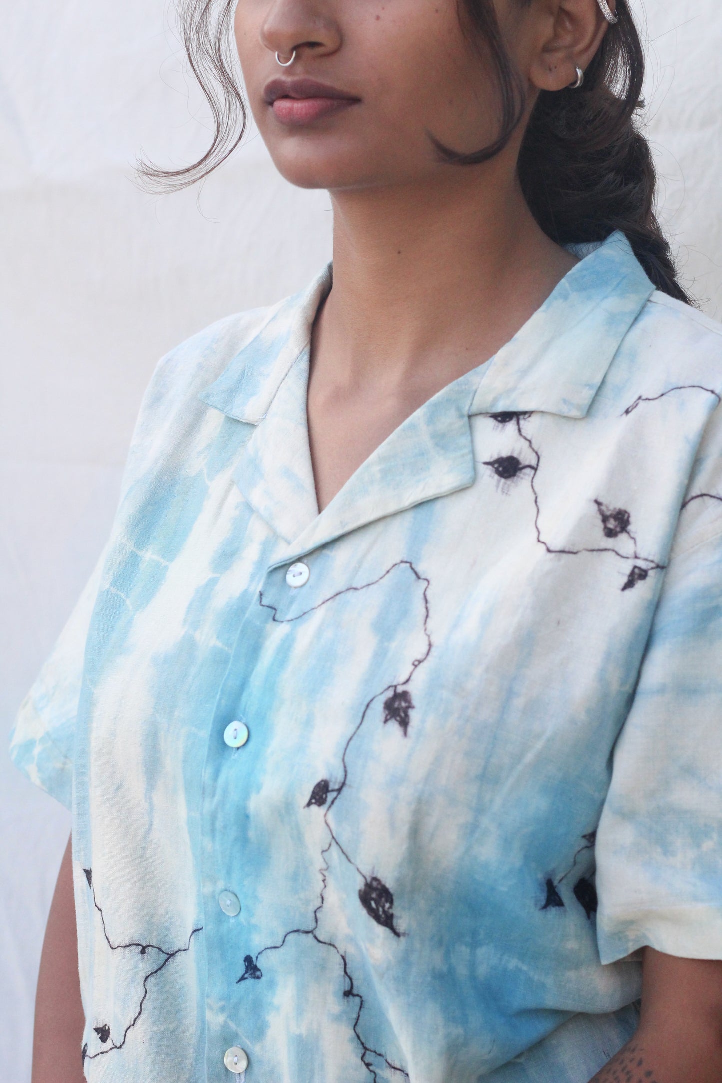 TEAL “HAND-PAINTED” SHIRT