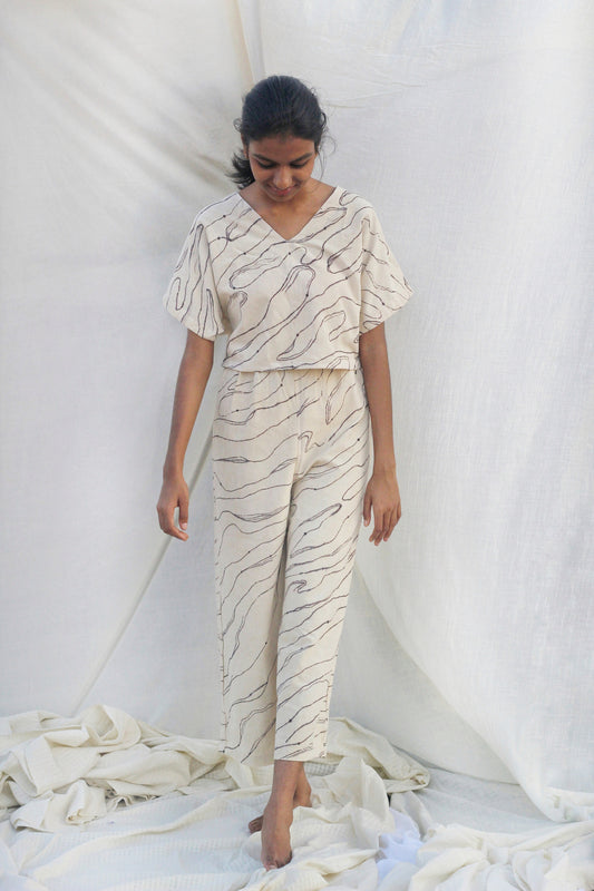 CREAMY WHITE HAND-PAINTED CO-ORD SET