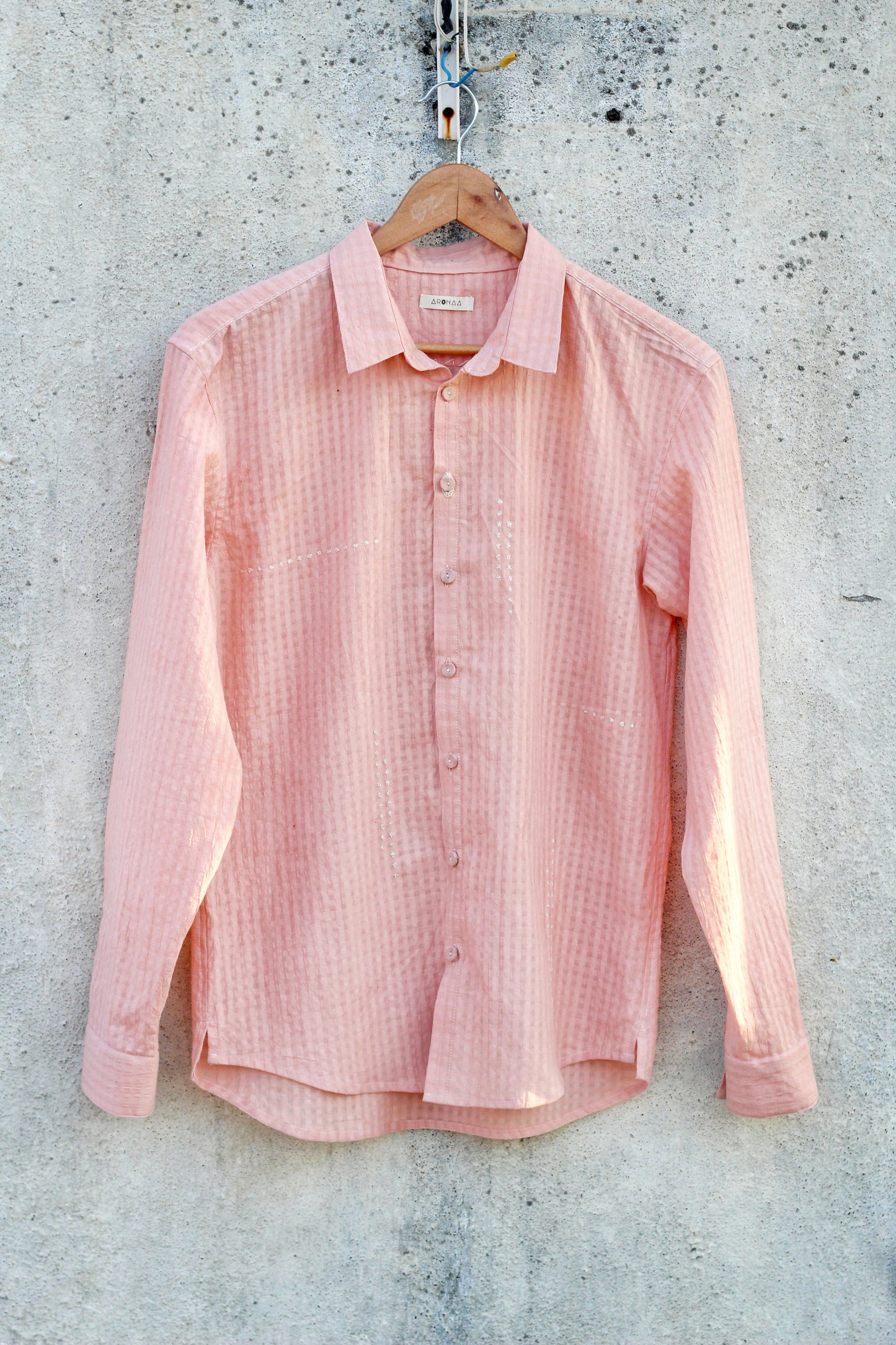 PINK WOOD CHECKERED SHIRT