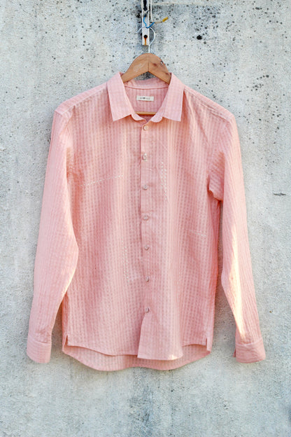 PINK WOOD CHECKERED SHIRT