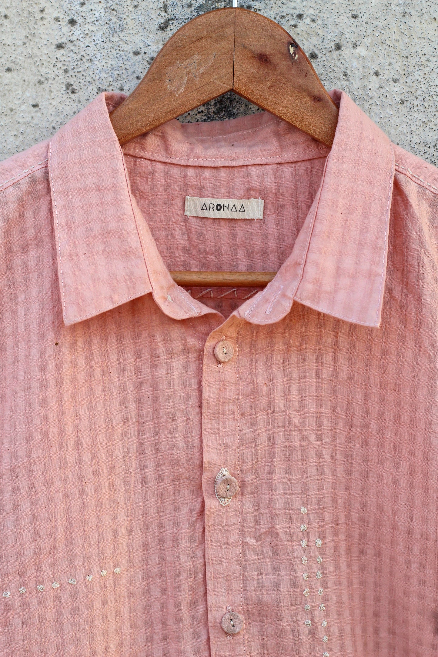 PINK WOOD CHECKERED SHIRT