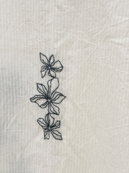 WHITE SELF-STRIPE EMBROIDERED SHIRT