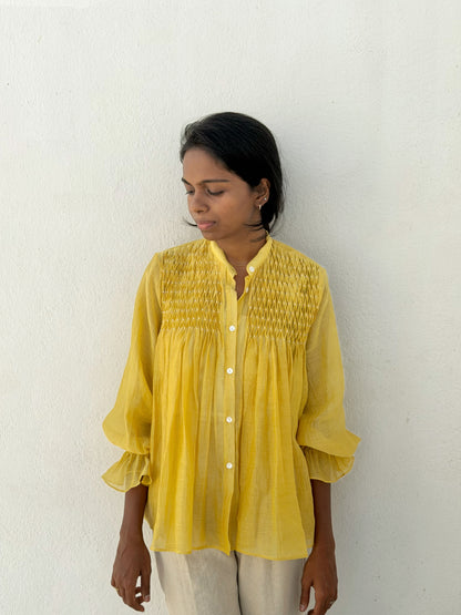 YELLOW SMOCKING SHIRT