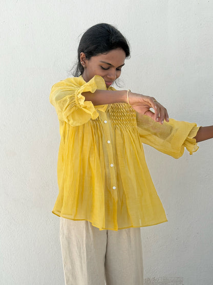 YELLOW SMOCKING SHIRT