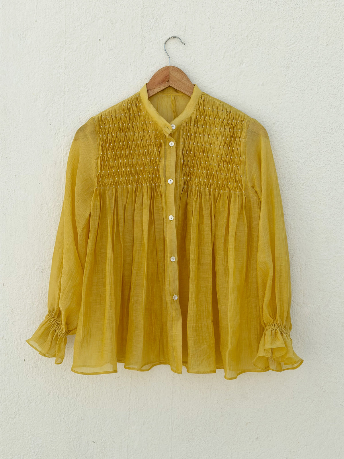 YELLOW SMOCKING SHIRT