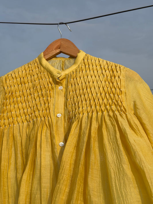 YELLOW SMOCKING SHIRT